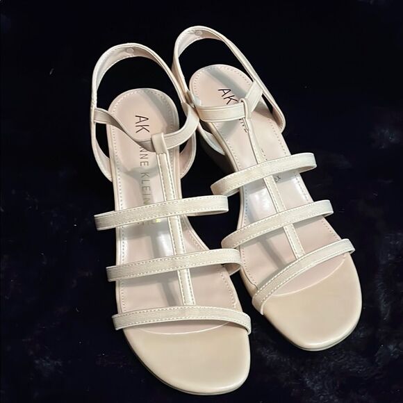 Anne Klein Women's Nude Wedge Sandals - Picture 1 of 10